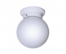 Trans Globe 3606 WH - 1LT FLUSH- 6"" GLOBE- OPAL